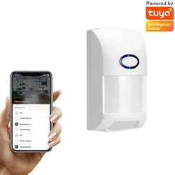 Détecteur de mouvement PIR/WiFi intelligent Tuya, capteur de mouvement avec alarme, sans fil, pour l'extérieur, Compatible avec application Tuya/Smart Life, pour la maison 