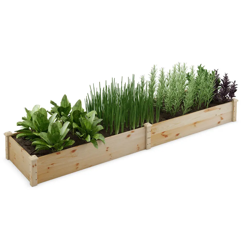 

Costway Wooden Raised Garden Bed Outdoor Wood Planter Box for Vegetables Flowers Fruit