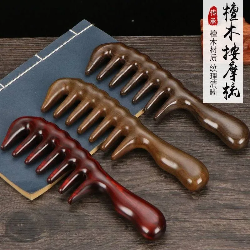 

Утолщенная деревянная расческа с широкими зубьями, большая нестатическая деревянная расческа для мужчин и женщин, расческа для распутывания вьющихся волос