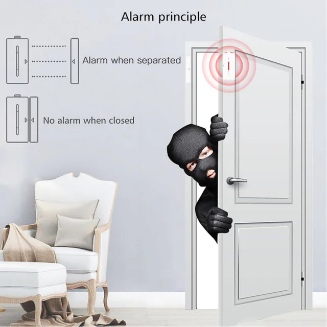433Mhz Wireless Door Magnetic Alarm Sensor Door Window Switch Detection Inductive Intelligent linkage Work with 433 Alarm Host 5