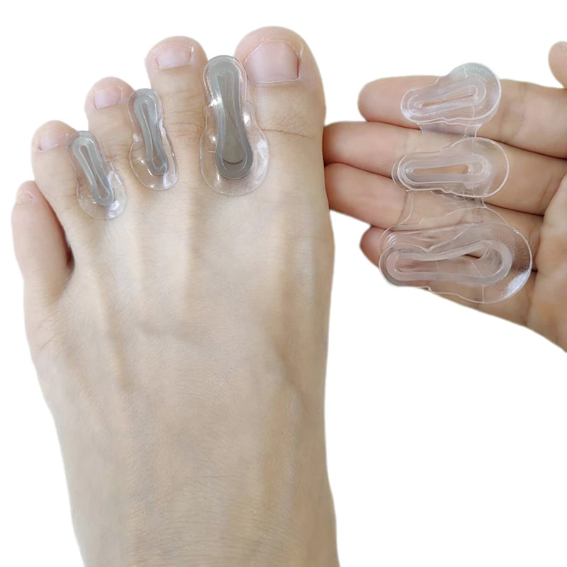 

2pieces=1pair Hard Gel Foot Care Splitter Bunion Corrector Thumb Silicone Overlap Separator Hallux Valgus Toe Orthosis Clip