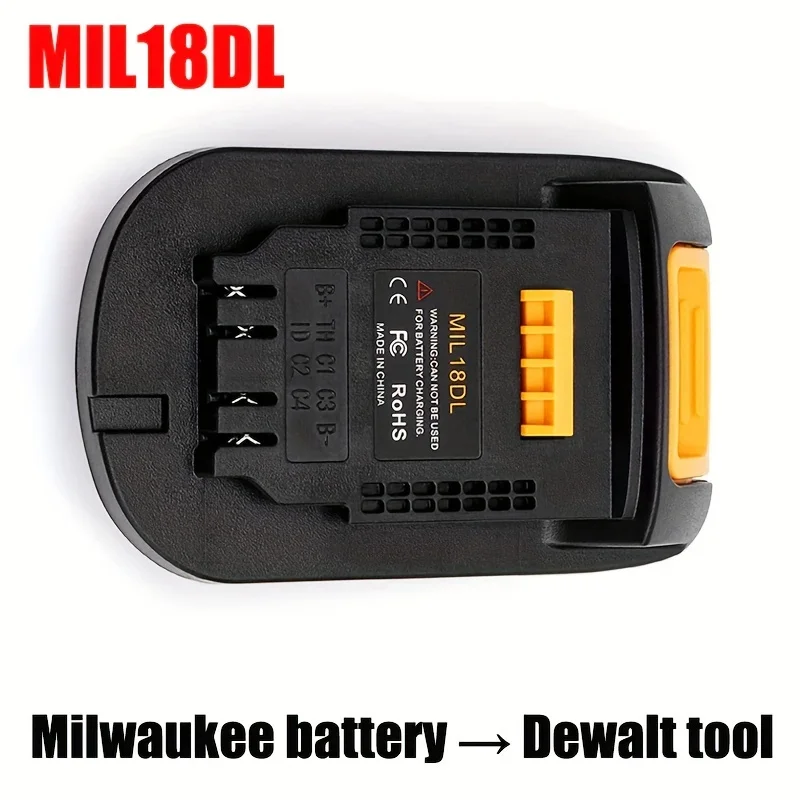 Battery Adapter Converter MIL18DL for Milwaukee 18V Li-ion Battery Convert To for Dewalt 20V 18V Li-ion Battery Power Tools Use