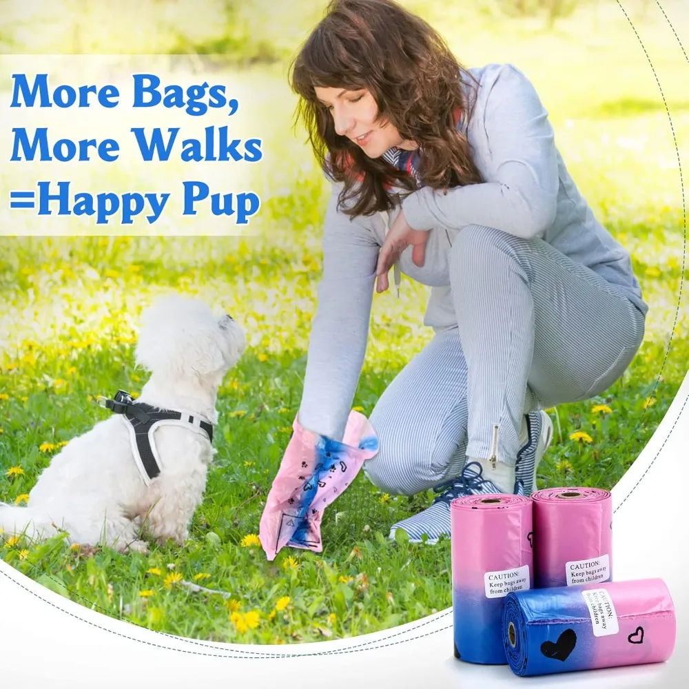 Dog Poop Bags Rolls Leak-Proof with Dispenser – 450 Count