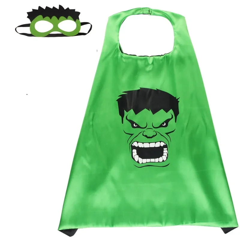 Disney Halloween Child Movie Avengers Luxury Print Cloak Justice Superhero Spiderman Hulk Cosplay Cloak with Mask Gift Toys face mask