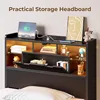 Rolanstar Twin Bed Frame with LED Headboard Underbed Storage Metal Platform Bed with Charging Station and Glass Panels 5
