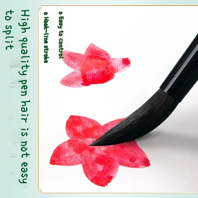 Painting Brushes 1/3/4 Pcs Professional Black Handle Squirrel Hair Round for Watercolor Acrylic Gouache Oil Painting