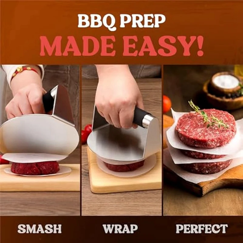 Heavy-Duty Smash Burger Press Stainless Steel Hamburger Patty Smasher For Griddles Enhance Your Grill Experience