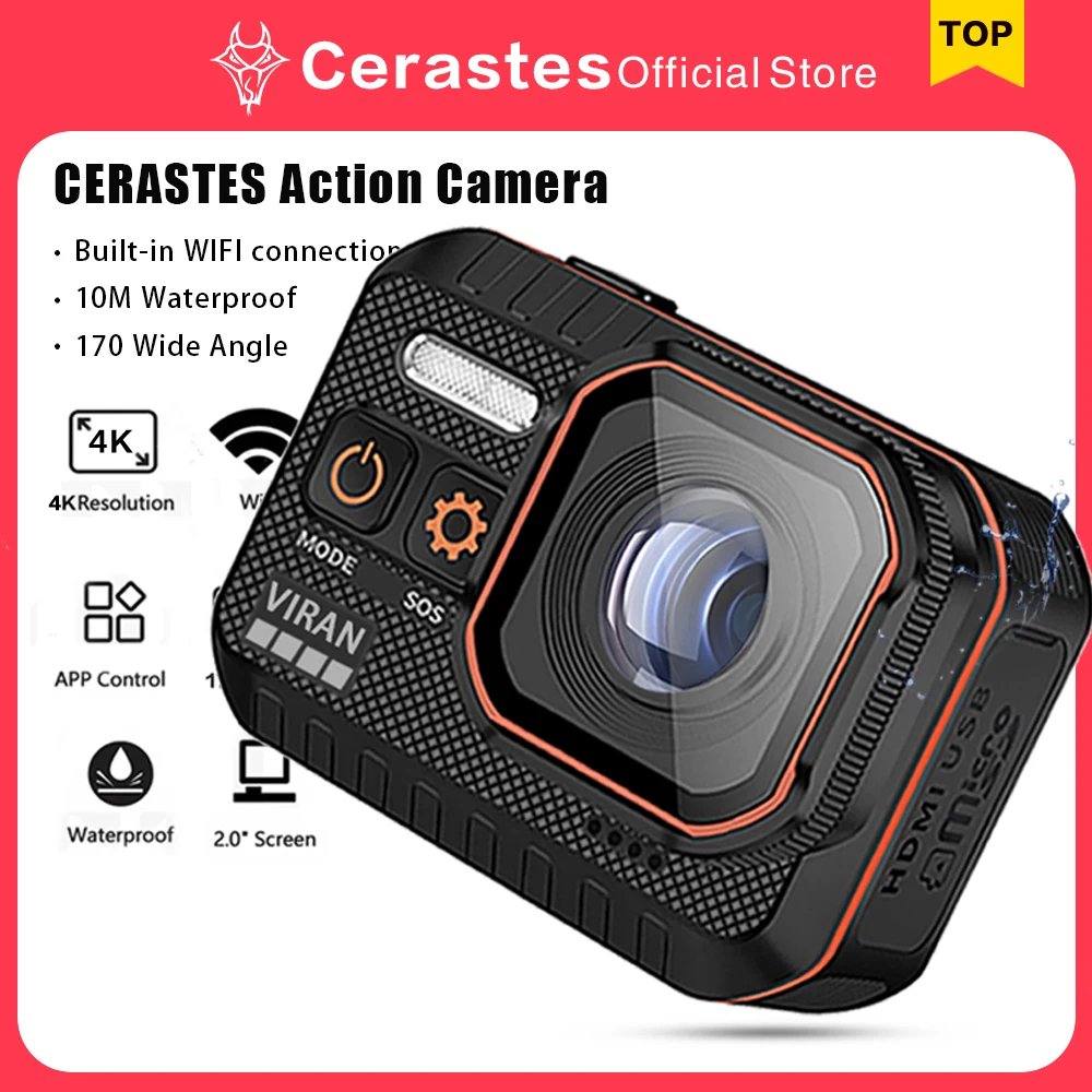 Action Camera 4K60FPS WiFi Anti-shake Action Camera With Remote