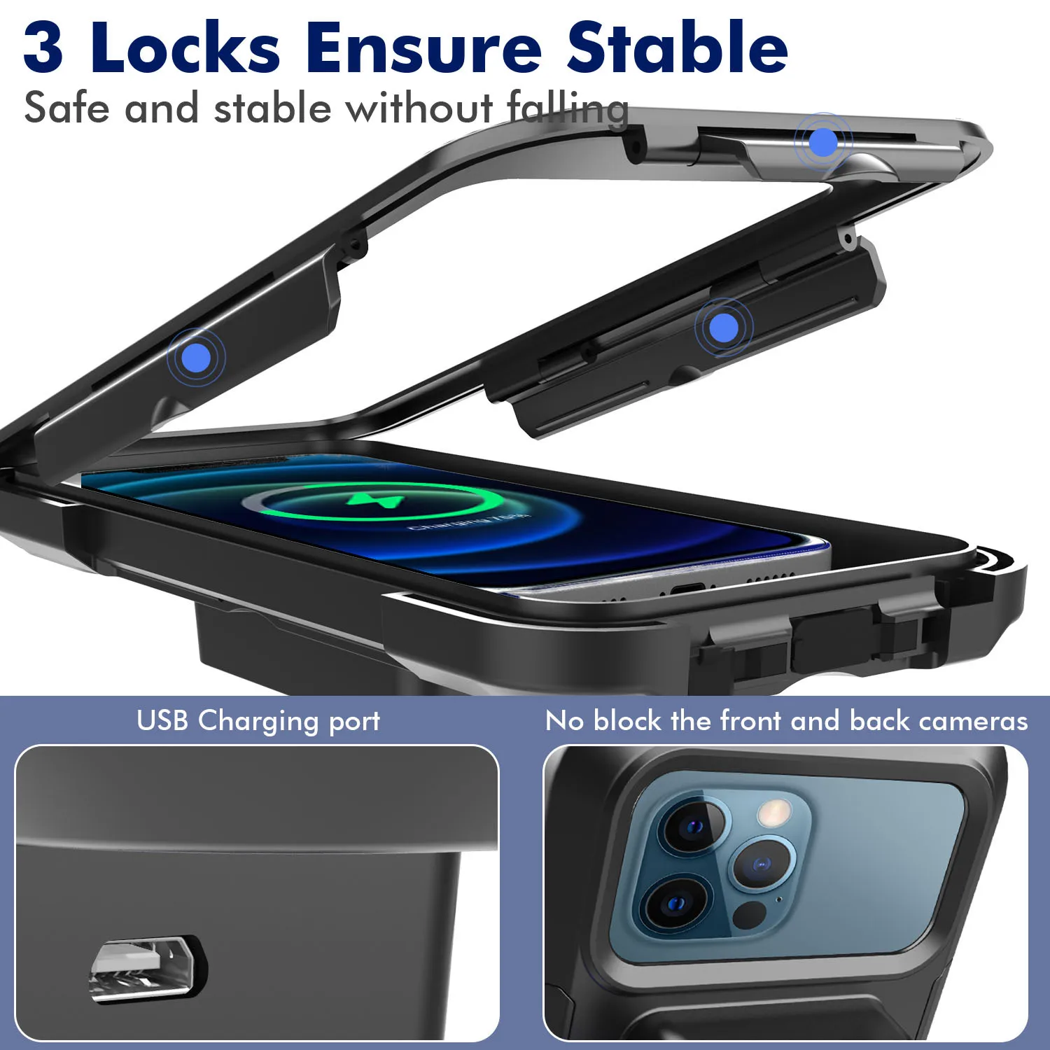 phone stand for desk Waterproof Motorcycle Bicycle Phone Holder Stand Bag Wireless Charger Moto Bike Scooter Handlebar Bracket for iPhone 13 Samsung magnetic phone holder for car