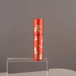 Elegant 10ml Refillable Glass Perfume Bottle with Metal Atomizer (Red)
