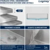Logmey 33 Inch Undermount Kitchen Sink - 33x19 In Workstation Kitchen Sink Ledge Deep Single Bowl 16 Gauge Stainless Steel Under 6