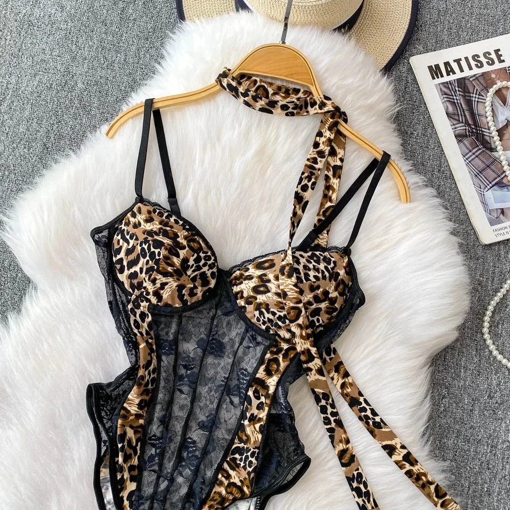 strappy neckline detail with matching neck tie
