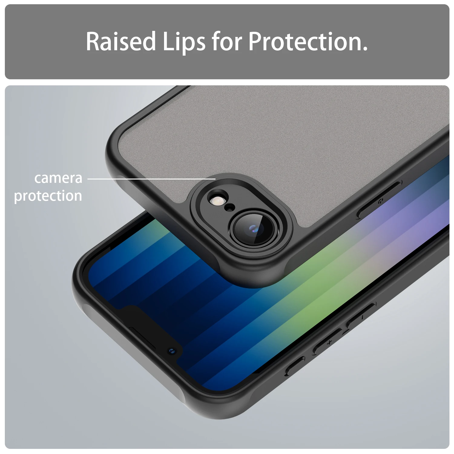 Fashionable Translucent Protective Phone Case with Soft Edges and Hard Back