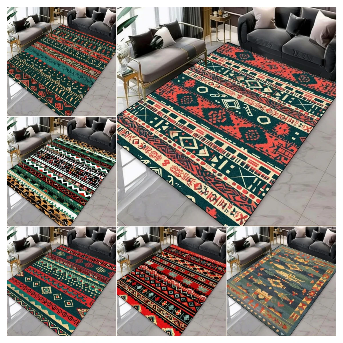 Tapis de zone abstrait moderne, grande taille, haute densité, lavable, antidérapant, facile à nettoyer, doux, pour la maison, le salon et la chambre à coucher