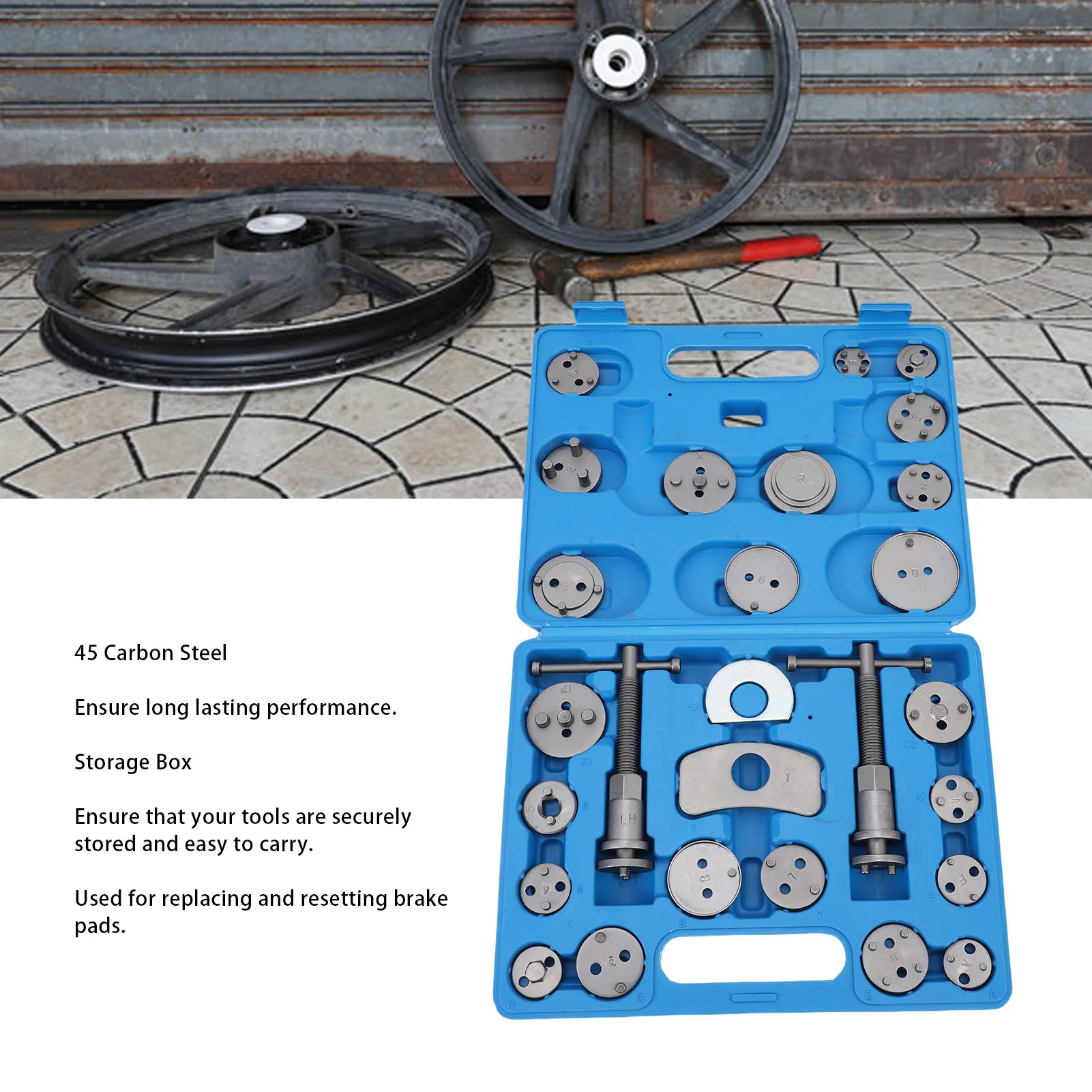 Disc Brake Caliper Tool Kit Disc Brake Caliper Tool Kit Heavy Duty Piston Caliper Compressor Rewind Tool Set for Maintenance