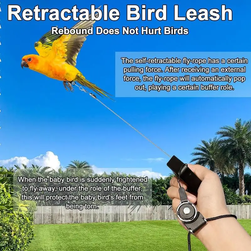 Parrot Leashes 2M Conures Bird Leashes For Parakeet Traction Rope Adjustable Outdoor Cockatiel For Birds Outdoor