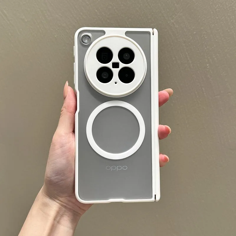 Matte Transparent Magnetic Wireless Charging Case with Hinge Protection