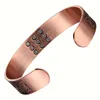 Pure Copper Cuff Bracelet Bangle Tree of Life Carving Design Magnetic Bracelets For Men With 3500 Gauss Magnets Adjustable Size 6