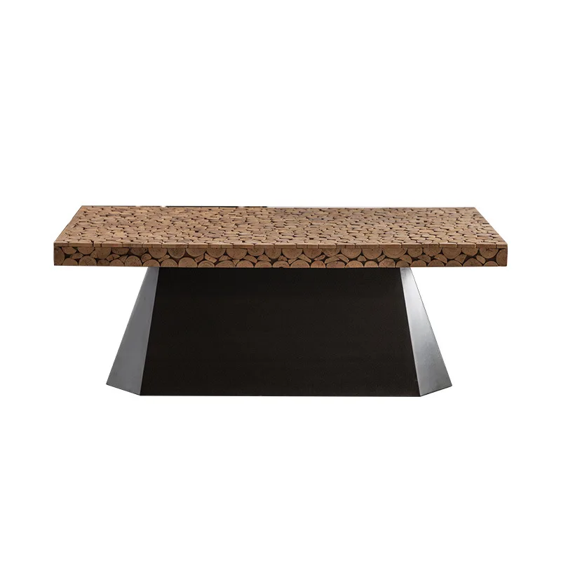 Wabi Sandy Wind Solid Wood Retro Old Coffee Table B & B Living Room Sofa American Small Square Table Bedroom Balcony Coffee Tabl