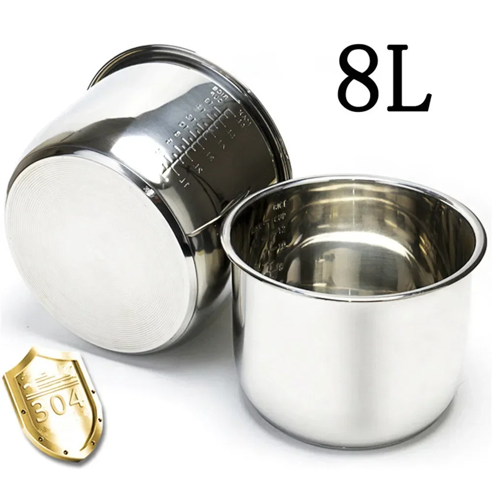 

8L Rice Cooker Liner 304 Stainless Steel Rice Cooker Liner Pressure Cooker Double Bottom Liner Thicken