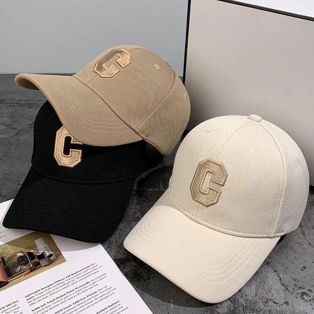 C Letter Embroidered Baseball Cap: A Stylish Sun Protection Companion