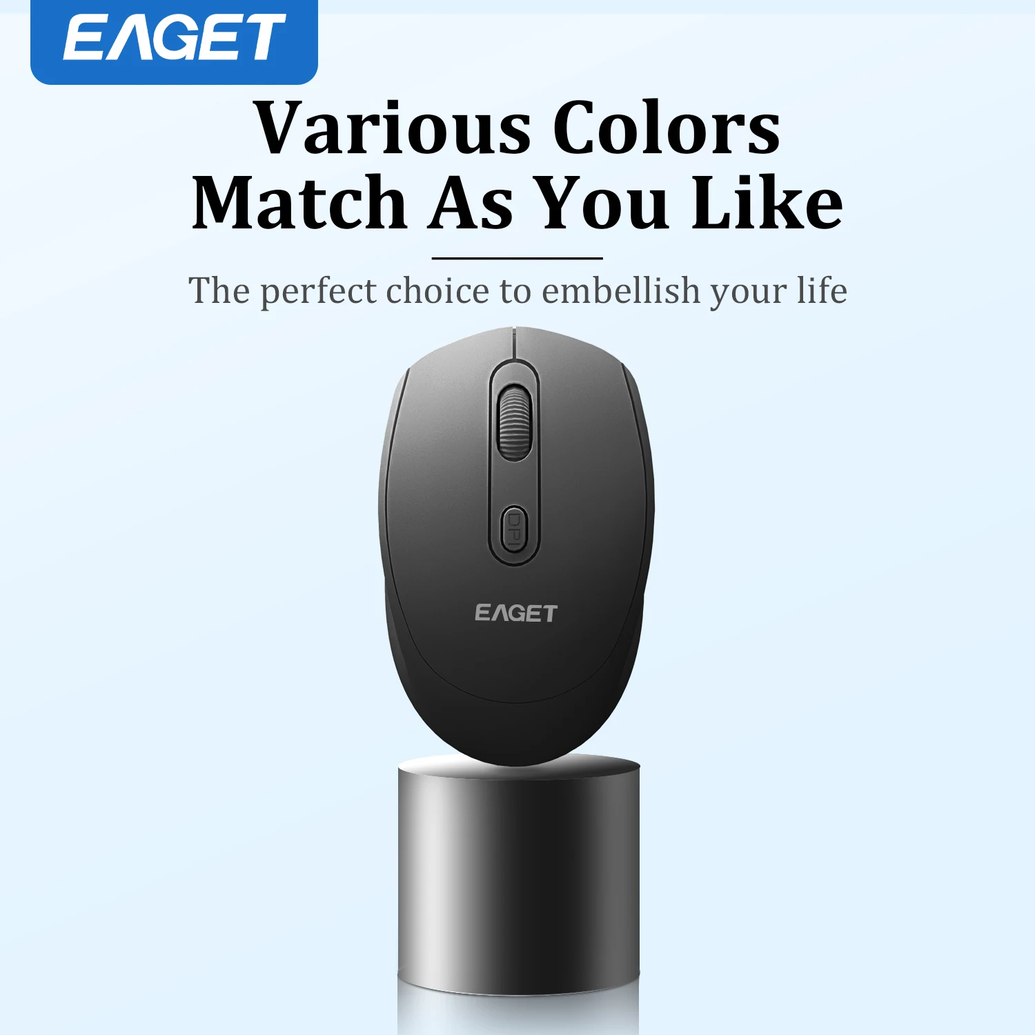 Wireless Mouse Optical Mouse Eaget Replaceable Battery 2.4G USB Three Levels DPl for Computer Laptop PC Mute