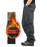 Winter Pants Men Double Layer Fleece Cargo Pants Waterproof Thicken Warm Baggy Work Long Trousers Man Tactical Pants Clothing 1