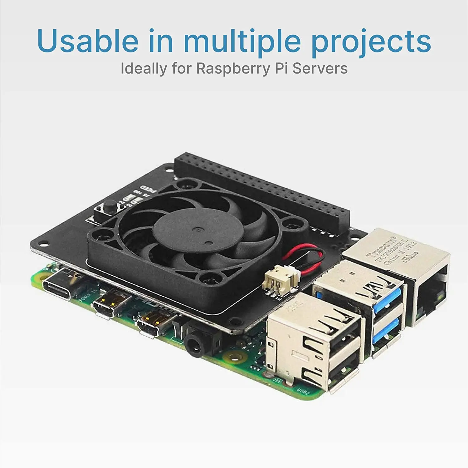 Ventilador de Argon para Raspberry pi com Botão Liga Desliga Pwn Software Ventilador de 40 mm para pi 4b 3b Mais 3b Compatível com Poli Mais Neo - Imagem 3