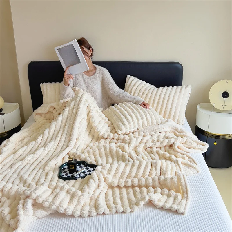 Double Sided Soft Shawl Blanket - Thick Warm Cover Blanket, Air Conditioning Blanket, Office Nap Blanket 2