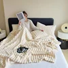 Double Sided Soft Shawl Blanket - Thick Warm Cover Blanket, Air Conditioning Blanket, Office Nap Blanket 2