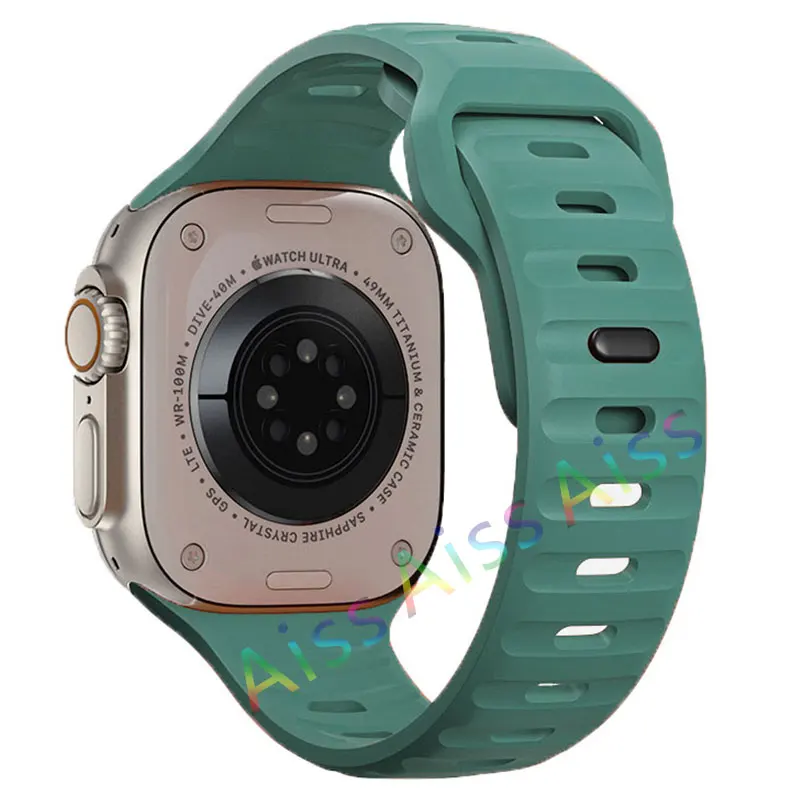ตัวเลือกสินค้า สายซิลิโคนสีส้มกันน้ำ สำหรับ Apple Watch ทุกรุ่น