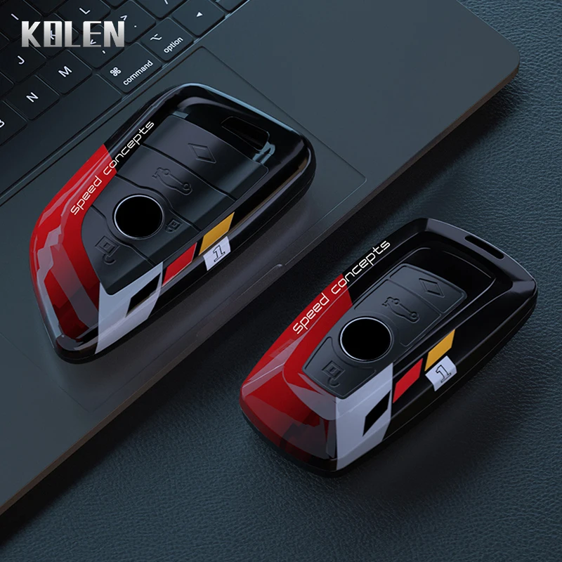 Sleek Carbon Fiber Style Car Key Case Cover