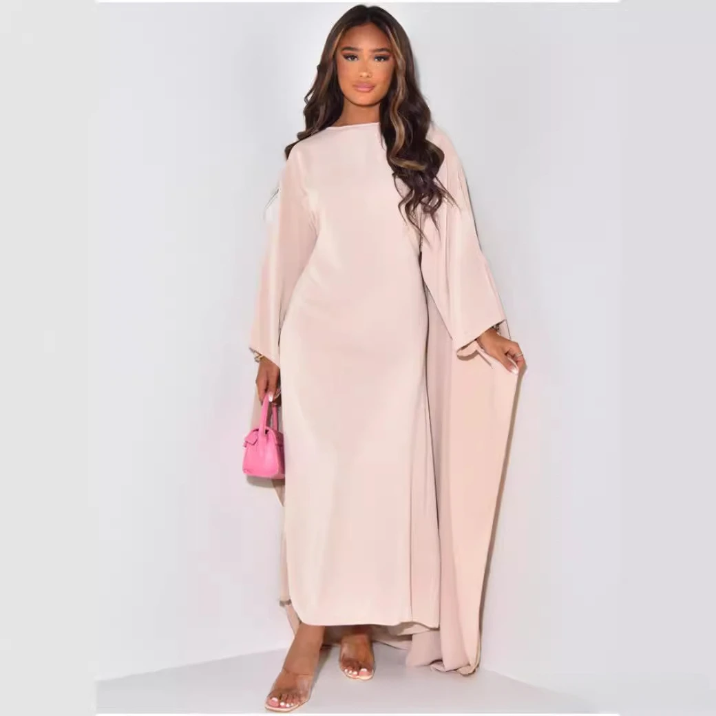 Ramadan Abaya Islam Muslim Summer Batwing Sleeve Maxi Dress Kebaya Abayas Women Kaftan Robe Musulmane Elegant Femme Vestidos