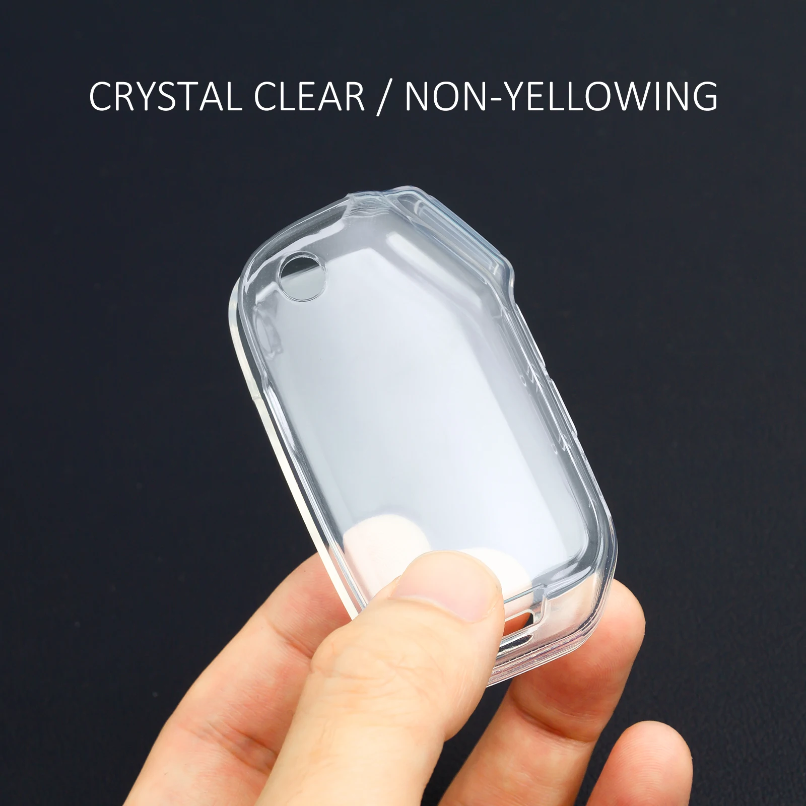 Sleek Black Transparent Car Key Fob Protector with Keychain