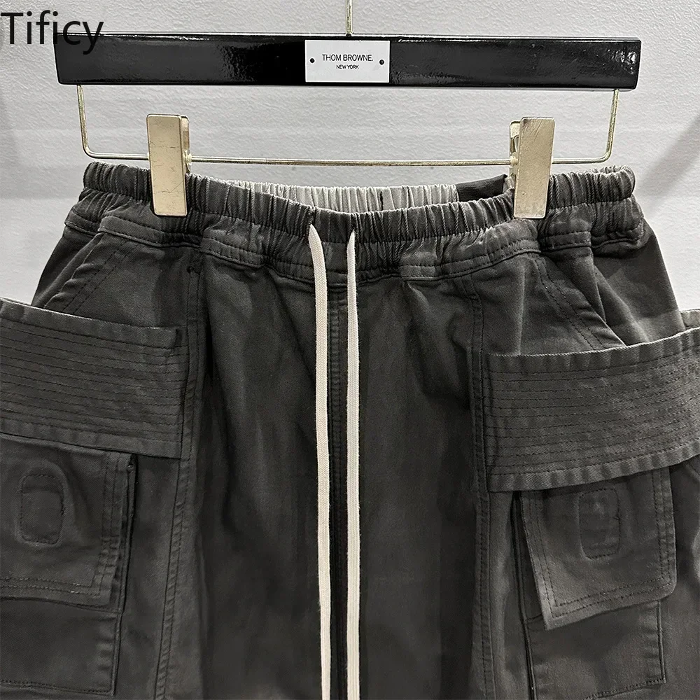 High street Wash Men's Dark Owens Style Workwear with Dual Ring Wash and Gradient Drop Off Haren Five Point Casual Shorts 3