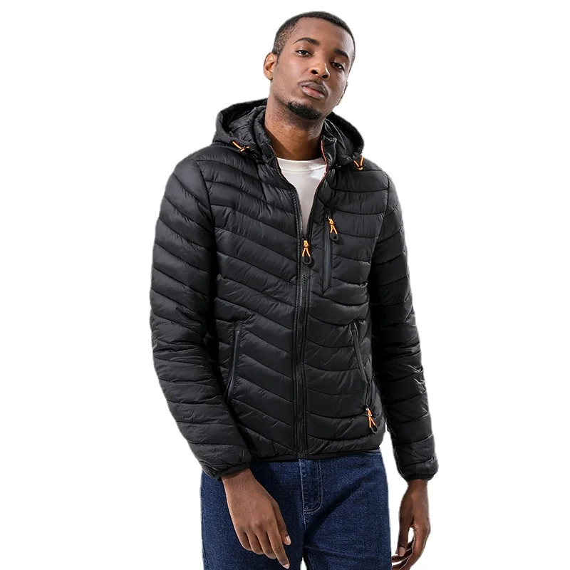 

New Brand Autumn Winter Light Down Jacket Men's Fashion Hooded Short Large Ultra-thin Lightweight Youth Slim Coat Down Jackets