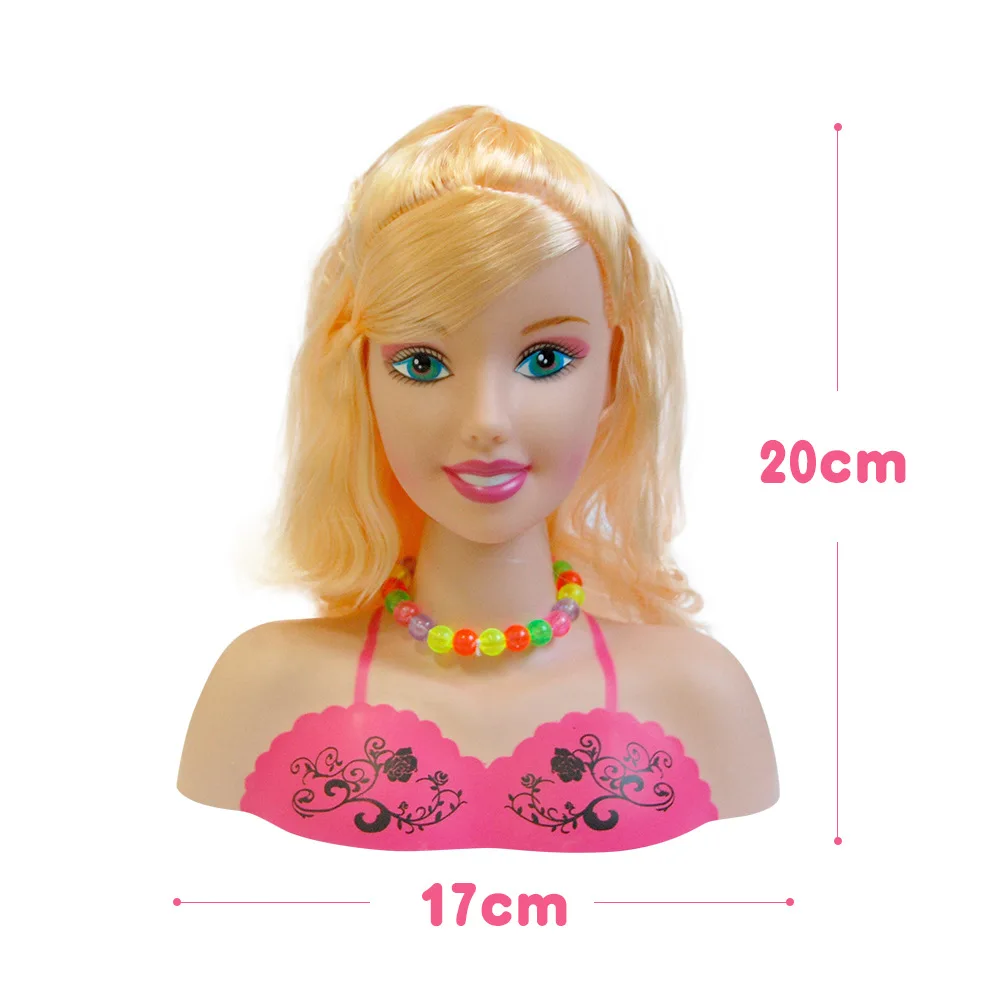 Kids Princess Dress Up Practice Girl Play House Toy Fashion Cute Half Body Makeup Hairstyle Doll Mannequin Head Toy Party Gifts