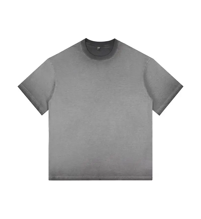 Vintage Gradient Short-Sleeve Unisex Casual Loose-Fit Cotton Tee