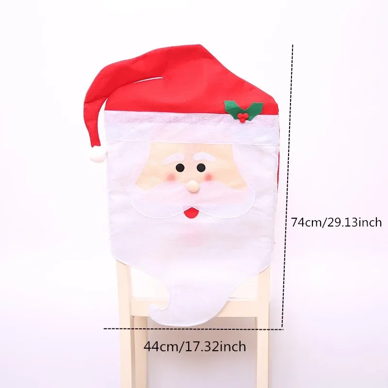Cute Happy Snowman Hat Chair Covers Christmas Party Chair Cover Santa Claus Decoration Chair Slipcovers