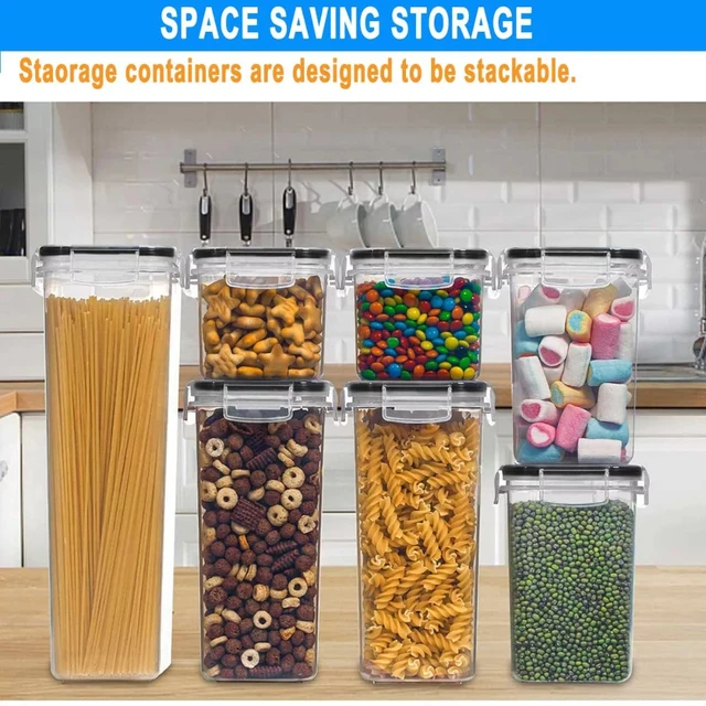 Airtight Food Storage Containers W/Lids BPA Free Plastic Dry Food Canisters  for Kitchen Pantry Organization and Storage - AliExpress