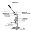 Small Manual Citrus Juicer, Stainless Steel Professional Manual Fresh Orange Pomelo Squeezing Machine 2