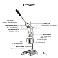 Small Manual Citrus Juicer, Stainless Steel Professional Manual Fresh Orange Pomelo Squeezing Machine 2