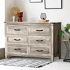 4PCS Farmhouse Dresser Set, Dresser and Nightstand Sets, Wooden Set. Including 6 Nightstand 2
