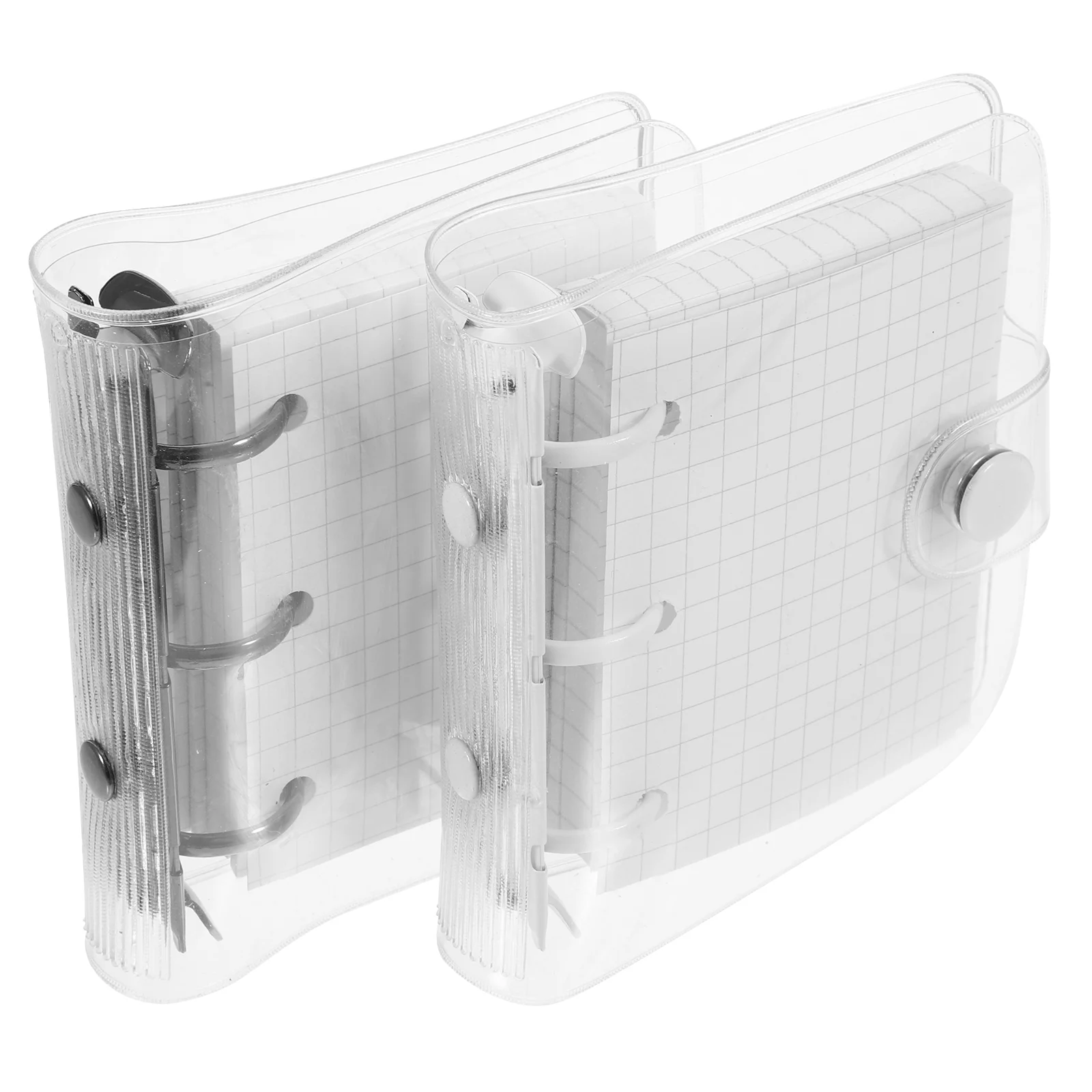 

Mini Binder Double Button Loose-leaf Notebook Portable DIY Scrapbook Graph Paper Spiral