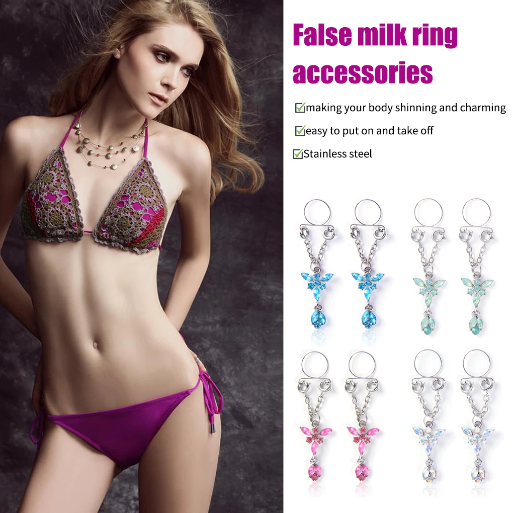 Fake Piercings Charming Simple Style Breast Jewelry Decoration Fashion