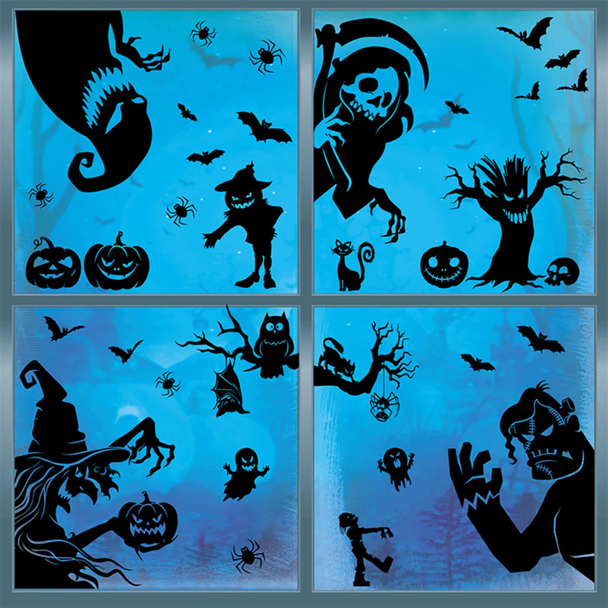 

Halloween Giant Ghost Monster Ghost Shadow Window Sticker Witch Death Bat Skull Wall Stickers Halloween Party Supplies Kids