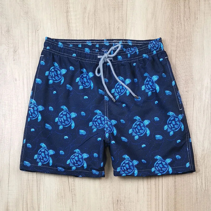 High Quality Men's White Board Shorts Graphic Round of Watercolor Turtles  Printed Swimwear New Summer Retro Swim Trunks V236/2