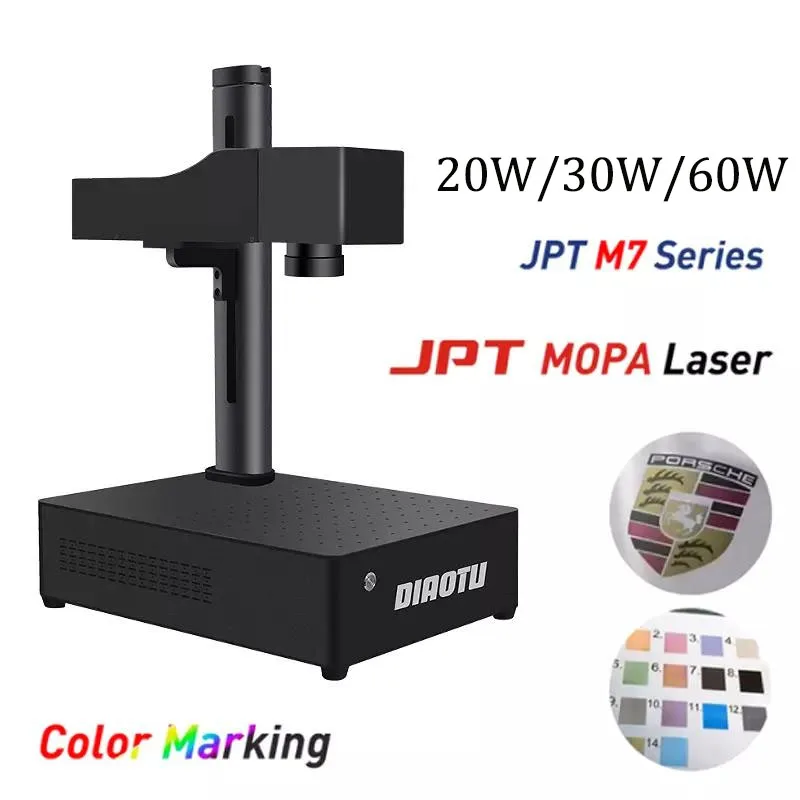 30W EZCAD3 Software JPT Grabador láser de fibra con eje rotatorio D80 y  175X175mm lente fibra láser máquina de marcado para polímeros metálicos  armas