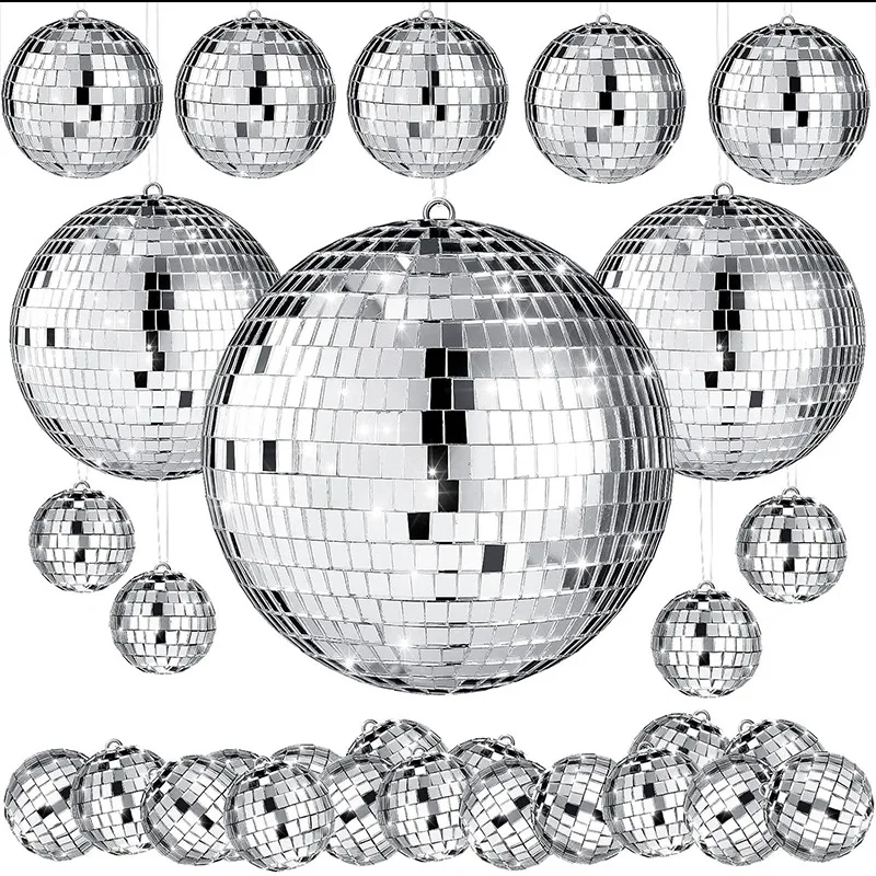 10 Stück Disco-Kugeln, Festival, Urlaub, Bar, Party-Dekoration, Kugel, reflektierendes Glas, silberne Kugeln für Hochzeit, Geburtstag, Dekoration, funkelnd – Detail 9