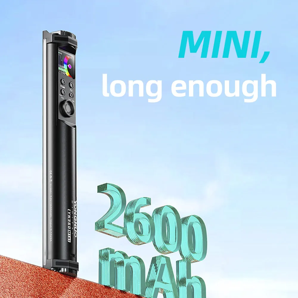 Yongnuo 미니 휴대용 RGB 풀 컬러 사진 아이스 라이트, LED 비디오 라이트, 2700K-7500K 필 스틱 조명 페인팅, YN360